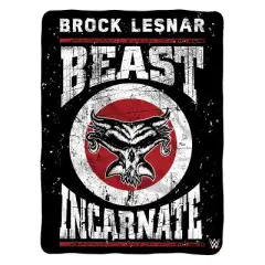Sleep Squad WWE Brock Lesnar Beast Incarnate 60 x 80 Raschel Plush Throw
