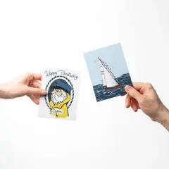 Birthday Assorted Greeting Card Pack (3ct) "Captain, Fish, Boat" by Ramus & Co