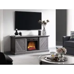 HearthPro Walden Electric Fireplace TV Stand in Weathered Gray - SP6553-OF