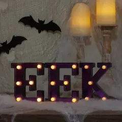Northlight LED Lighted EEK Halloween Marquee Sign - 6.5" Purple Warm White Lights