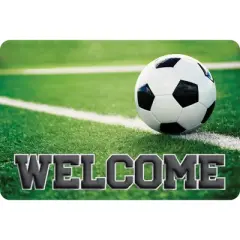Ashley Productions&reg; The Original Fun Mat&trade;, Welcome Mat, 15.5" x 23.5", Soccer Ball Welcome