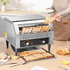 VEVOR Commercial Conveyor Toaster, 450 Slices/Hour Conveyor Belt Toaster, Heavy Duty Stainless Steel Commercial Toaster Oven