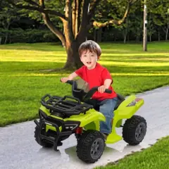 Kids 6V ATV 4 Wheeler, Ride on Toy Car for Toddlers Boys & Girls w/1.8 Mph Max Speed, Music, Wear-Resistant Wheels, Kids Electric Cars for 3-8