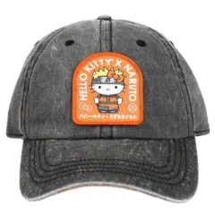 Hello Kitty Naruto Anime Cartoon Embroidered Patch Pigment Dye Snapback Hat For Men