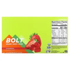 ProBar Bolt, Organic Energy Chews, Strawberry, 12 Packs, 2.1 oz (60 g) Each