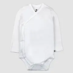 Honest Baby 3pk Organic Cotton Long Sleeve Duster Bodysuit - White