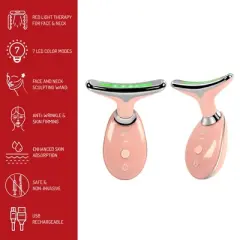 Pursonic 7-in-1 LED Light Therapy Beauty Device - Red Light Therapy Face & Neck Sculpting Wand