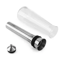 Rabbit 75Oml Wine Chilling Carafe: Stainless Steel & Glass, Cold Beverage Server, Hand Wash, Small Wine Carafe