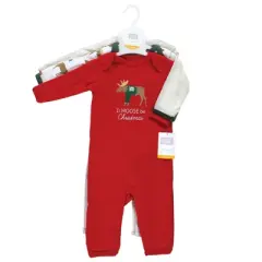 Hudson Baby Infant Boy Cotton Coveralls, Moose Be Christmas