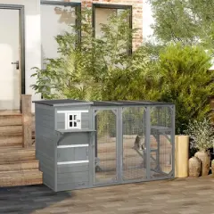 PawHut Large Outside Cat Shelter for 3 Kitties, Multi-Level Design with Big Hiding Areas, Catio Outdoor Cat Enclosure, Cat Condo for Large Cats