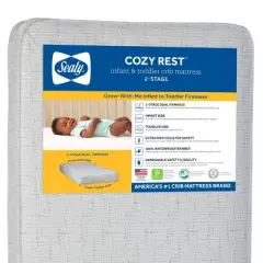 Sealy Cozy Rest 2-Stage Extra Firm Crib and Toddler Mattress