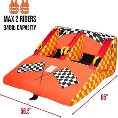 Sunny & Fun Towable Water Tube, Towable Tube W/Tow Rope and Air Pump