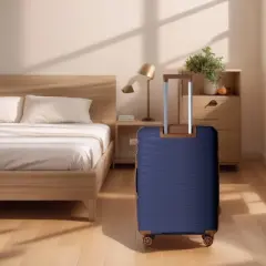 NAYSAYE Luggage PP Hardshell 3 Piece Spinner Set with TSA Lock and Nested Design for Travel, Navy Blue, 21.46"*12.01"*30.51"