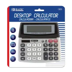 BAZIC Products&reg; 12-Digit Dual Power Desktop Calculator with Adjustable Display, Pack of 2