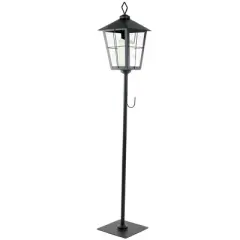Northlight 43.75" Matte Black Candle Lantern with Wreath Holder