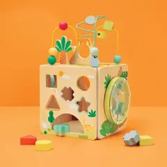 Activity Cube - Gigglescape&trade;: Toddler Play Center, Fine Motor Skills, Wood & Metal, 1 Year+