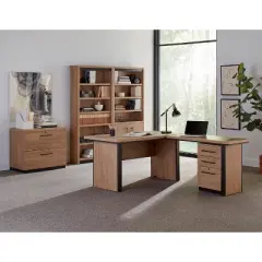 78" Abbott Contemporary Open Wood Laminate Bookcase Light Brown - Martin Furniture