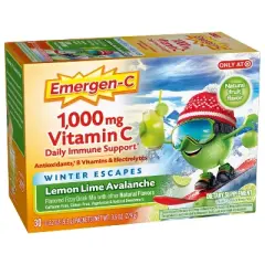 Emergen-C Winter Escapes Avalanche Vitamin Powder - Lemon Lime - 30ct