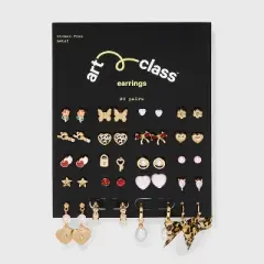 Girls' 20pk Leopard Earring Set - art class&trade;