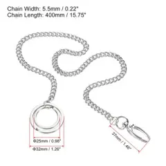 Unique Bargains Wallet Jeans Belt Handbag Metal Chains with Keyring Clasps