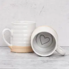 Hidden Message Heart Mug Stoneware 24 oz
