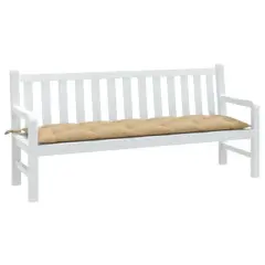 vidaXL Garden Bench Cushion - Melange Beige, Non-Slip Polyester Outdoor Seat Pad for Patio, Garden, Indoor Use - 70.9"x19.7"x2.8"