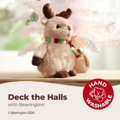 Bearington Bucky Reindeer Christmas Stuffed Animal, Christmas Plushies, 7 Inch Plush Reindeer, Ideal Stuffed Christmas Animals Gift