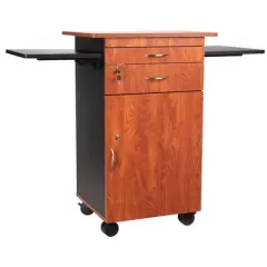 Multimedia Lecture Podium Cart Cherry/Black - Hampden Furnishings