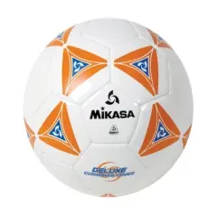 Mikasa Size 4 Deluxe Cushioned Soccer Ball, Ages 8 to 12, 25 Inch Diameter, White/Orange