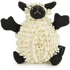 goDog Fuzzy Wuzzy Lamb Squeaky Plush Dog Toy, Chew Guard Technology - Assorted, Small