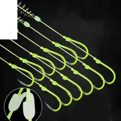 Double Fishing Assist Hooks Kit, Glow Hook, Slow Fast Fall Jigs Fishing Hook for Vertical Jigging Lures, Pack of 5