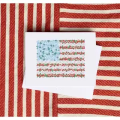 USA Floral Flag Greeting Card Pack Set (8 ct.) by Ramus & Co