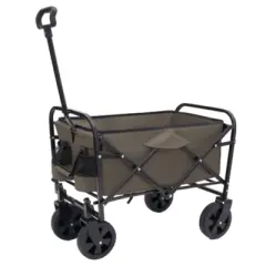 FURNIinspire Outdoor Serving Carts Minimeetall Extention Collapsible Foldable Wagon Cart for Camping Shopping 225lbs, Green, 25.98"*17.32"*37.4"
