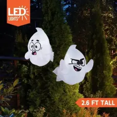 Joyfy 2 Packs Halloween Inflatable Ghost Outdoor Decoration, 2.6 FT Tall Scary Ghost Broke Out from Window for Halloween Outdoor Yard Garden Decor
