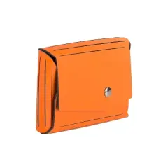 JAM Paper Italian Leather Business Card Holder Case with Angular Flap Orange Sold Individually