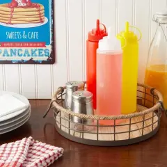 Stockroom Plus 6 Pack 24 oz Plastic Condiment Squeeze Bottles with Caps, Empty Squirt Bottles for Ketchup, Mustard, Sauces