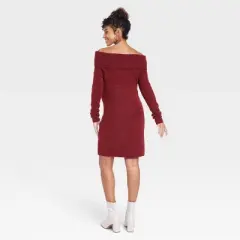 Off the Shoulder Maternity Sweater Dress - Isabel Maternity by Ingrid & Isabel&trade; Burgundy