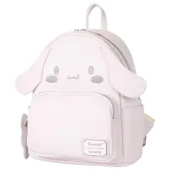 Loungefly Sanrio White Cinnamoroll Mini Faux Leather Backpack with front Pocket