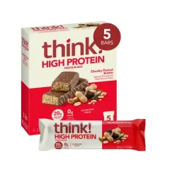 think! Chunky Peanut Butter High Protein Bars - 20g Protein - 10.5oz/5ct