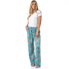 SpongeBob SquarePants Women's Patrick Gary Tossed Print Sleep Pajama Pants Turquoise