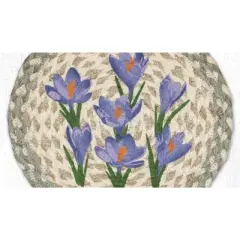 Earth Rugs Crocus Flower Printed Round Jute Trivet &ndash; 10" Table Protector