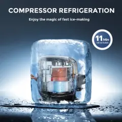 Simzlife 100 Lbs./24H Ice Maker, Household & Commercial Dual-Use, Undercounter, Stainless Steel, 33 Lbs. Storage, for Home/Kitchen/Bar, Silver