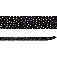Teacher Created Resources&reg; Black with White Painted Dots Magnetic Border, 24 Feet