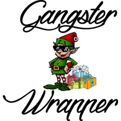 Women's Design By Humans Gangsta Wrapper Unisex Ugly Christmas Sweatshirt Gangsta Wrapper By alungu3208 Racerback Tank Top