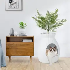 Tangkula Smart Plant Cat Litter Box with Electronic Odor Removal & Sterilization