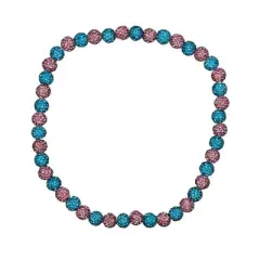 Woke Up RAD Bling Bead Necklace 18" - Pink/Blue