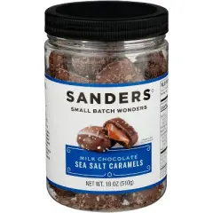 Sanders Milk Chocolate Sea Salt Caramels - Case of 6 - 18 oz