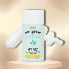 ETUDE - Sunprise Mild Airy Finish Sunmilk | Non-Sticky, Long Lasting Protection, 100% Mineral Korean Sunscreen - (1.85 oz)