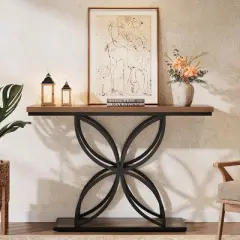 Tribesigns 47" Console Table Sofa Table with Unique Butterfly Metal Base, Foyer Accent Table for Living Room, Entryway, Hallway