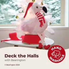 Bearington Pluma The Festive Flamingo Stuffed Animal, 8.5 Inch Flamingo Christmas Decoration, Holiday Stuffed Animal Gift for Kids